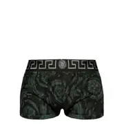 [Versace Underwear] Versace Underwear Barocco-print Greca-border Boxers III NUMERIC BLACK/GREEN