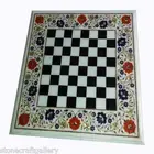 18" Marble Coffee Chess Table Top Marble Pietra dura​ Handmade Home Decor