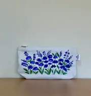 Vibrant Violets - Hand Painted,Canvas Zippered Pouch