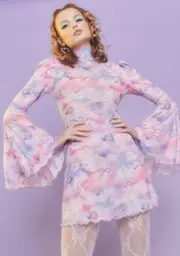 [Sugar Thrillz] On Cloud Nine Bell Sleeve Dress