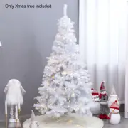 5FT 1.5M White Christmas Tree 550 PVC Tips Metal Stand Eco-friendly Home Decor