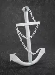White Anchor Wall Yard Art Decor 3' Metal Nautical Navy Outdoor Decorative New