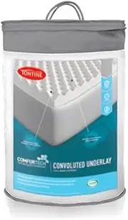 Tontine Comfortech Full Body Support Convoluted Foam Underlay/Topper Queen Bed, UltraFresh™ Protection, 2 Year Guarantee