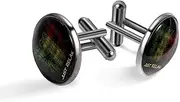 [Generic] Men's Cufflinks, Reggae Music Relax with Coconut Tree Cuff Links for Men, Classic Cufflinks Black for Suit Shirt Wedding Business Birthday Jewelry Gift