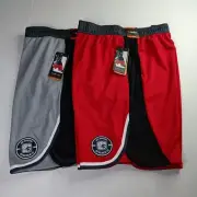 2 AND1 Basketball Shorts Men's 2XL Red Black Gray 10" Inseam Drawstring Pockets