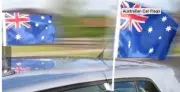 2 x Aussie Australia Day Car Flags Clip on Stick Set 30cm x 45cm