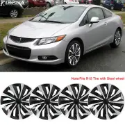 For Honda Civic 15" 4PCS Hubcaps Wheel Rims Covers Hub Caps Fits R15 Steel Wheel