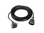 8Ware Power Cable AU Extension Standard Cord 2m 3-Pin Piggy Back Lead Plug Black