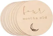 VICASKY Baby Milestone Cards Set 14pcs Wooden Monthly Milestone Discs Photo Props for Newborns