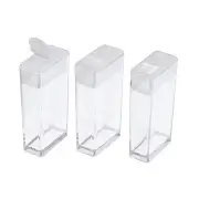 100Pcs Plastic Flip Top Seed Bead Small Storage Containers 2x1 Rectangle
