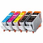 5 PK Ink Combo Pack + latest Chip for PGI-5BK CLI-8 MP530 MP600 MP800 MP830