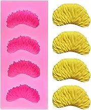 4 Cavity Tangerine Slice Silicone Mold, Tangerine Slice Fondant Mold, Orange Segments Fruit Fondant Gum Paste Icing Mold for Chocolate Baking Cake Decoration Cupcake Topper