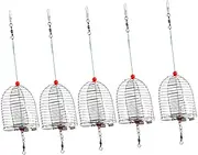 NOLITOY Bait Cage Basket Fishing Bait Trap Bait Traps for Fishing Tackle Bait Holder Fishing Lure Feeder Fishing Trap Foldable Minnow Trap Fishing Lure Cage Stainless Steel Silver