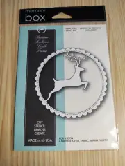 Memory Box ~ Die Reindeer Scalloped Circle Frame ~ New A1