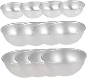 TEMPNAP 12pcs Bath Salt Ball Mold Steamer Soap Making Molds Aluminum Sphere Mold Soap Molds Bubble Kit Glace Light up Bath Shower Molds Cup Tins para Shower Gel Aluminum Alloy Silver