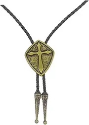 [LIFKOME] Cross Tie Necklace Vintage Cross Pendant Bolo Tie Cowboy Necktie Necklace Cowboy Necktie Pendant Western Costume Accessories Zinc Alloy