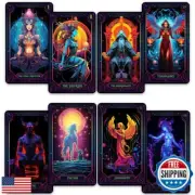 CRAFTERIAN Neon Tarot Cards │78 Tarot Cards │Original Tarot Cards for Beginne