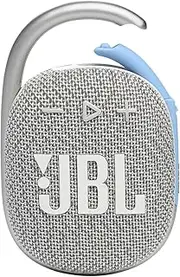 [JBL] Clip 4 Eco Bluetooth Speaker Made of Recycled Material in White - Waterproof, Portable Music Box with Practical Carabiner - Up to 10 Hours of Wireless Music Streaming