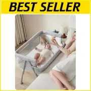 Lightweight Bedside Sleeper Bassinet with Breathable Mesh & Washable Mattress
