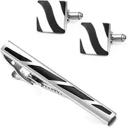 [KUHBDIE] Cufflink Set Silver Cuff Nails Classic Suit Accessories Men's Business Tie Clip