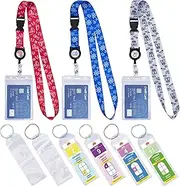 SWATOM Cruise Lanyards 9PCS Retractable Cruise Lanyard for Cruise Ship Cards, Royal Caribbean & Celebrity 2023 & 2024 Waterproof Luggage Tag Holders Set for with Detachable Badge Holder for ID Cards