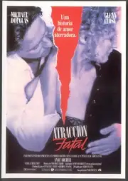 Modern Spanish FILM POSTER Postcard: FATAL ATTRACTION (Michael Douglas Glen Clos