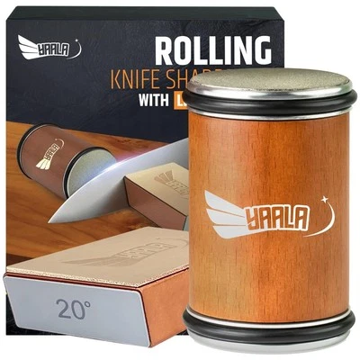 Rolling Knife Sharpener Kit, Comes with Leather Strop - Roller Kitchen Knife ...