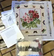 EHRMAN BUTTERFLIES & PRIMULAS TAPESTRY NEEDLEPOINT KIT EMBROIDERER'S GUILD NEW