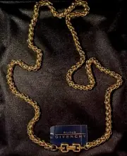BIJOUX GIVENCHY Vintage Wheat Chain, Gold Plated with Double "G" Logo Clousure