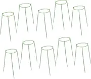 MOTHNUR 10 Sets Flower Stand Bracket Stands Garden Plant Support Indoor Cage Outdoor Trellis Plants Potted Plant Rack Flower Support Rings Flower Support Rod with Rings Green Plastic