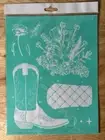 Chalk Couture Cowgirl Boot Club Size B Transfer Stencil 8x10 Retired
