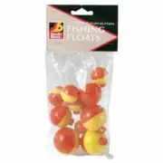 (12)-SouthBend Assorted Sizes Fluorescent Yellow & Orange Push-Button Bobber