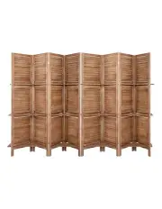 [Artiss] Room Divider Screen 326x170cm Shelf Oak 8 Panel