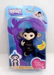 Fingerlings Black Baby Monkey Finn With Blue Hair NIP