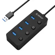 [W9PH4-U3-BK] 4 Port Bus Powered USB 3.0 Hub with Individual Power Switches LEDs W9PH4
