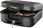 MASTER LOCK Certified Fireproof and Waterproof Safe Box with Key, 7.8L, 391 x 168 x 363 mm, Portable with carrying handle, for home and professionals