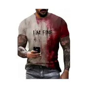 Im Fine Bloody Shirt Halloween Bloody Cloth Men Horror Tshirts Funny Shirts Gift m