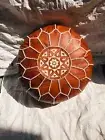 Home decor pouf Moroccan Genuine Leather Boho Pouf Ottoman Footstool Pouffe