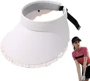 [Generic] Wide Brim Sun Hat,Wide Brim Hollow Top Fashion UV Protection Sun Hat - Outdoor Adjustable Soft Beach Visor Breathable Sweat-Absorbent for Women Beige, Beige