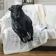 Black Bull Throw Blanket