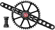 Bicycle Crankset, GXP 40/42/44/46/48T Road Bike Crankset Hollow Integrated 165/170/172.5/175mm Crank Arm Aluminum Alloy Bike Cranksets with Bottom Bracket