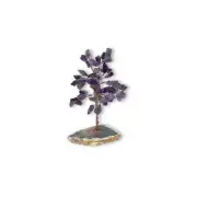 Amethyst 50 Bead Tree on Flat Agate Base
