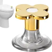 HELVES Toilet Tank Button Aid - Flush Replacement Flower Shaped Toilet Press - Smooth Drawer Handle, Waterproof Water Tank Button, Adhesive Bathroom Accessory