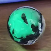 617g RARE Natural blue Volcanic Rock agate Sphere Quartz Crystal Ball Healing