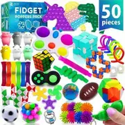 Fidget Pack 50Pcs Party Favours Gifts Autistics Stress Relief Autism Sensory Toys Stocking Stuffers Play Classroom Treasure Box Prizes Collection
