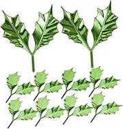 GARVALON 50pcs Christmas Leaves Decoration Christmas Decorations DIY Christmas Wreath Christmas Ornaments Holly Leaves Christmas Wreaths DIY Artificial Leaves