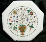Marble Coffee Corner End Table Top Hakik Floral Inlaid Table From Agra