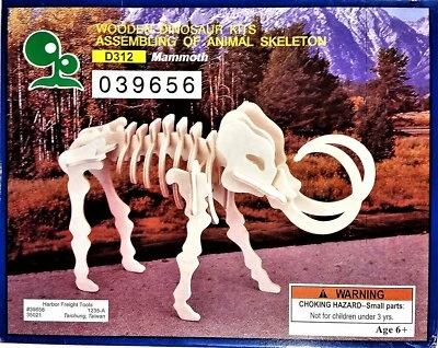 Der Grune Punky Wooden Dinosaur Kits Assembling of Animal Skeleton, Mammoth