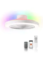 24" Bladeless Ceiling Fans with Lights, Smart RGB Low Profile Ceiling Fan