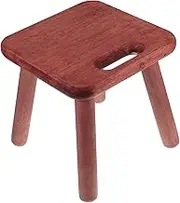 Cabilock Small Wooden Stool Step Chair with Handle Easy Assembly Multi-Purpose for Kitchen Bathroom Bedroom